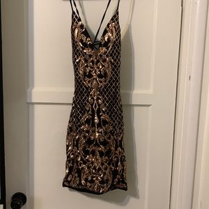 Sequin open back party dress